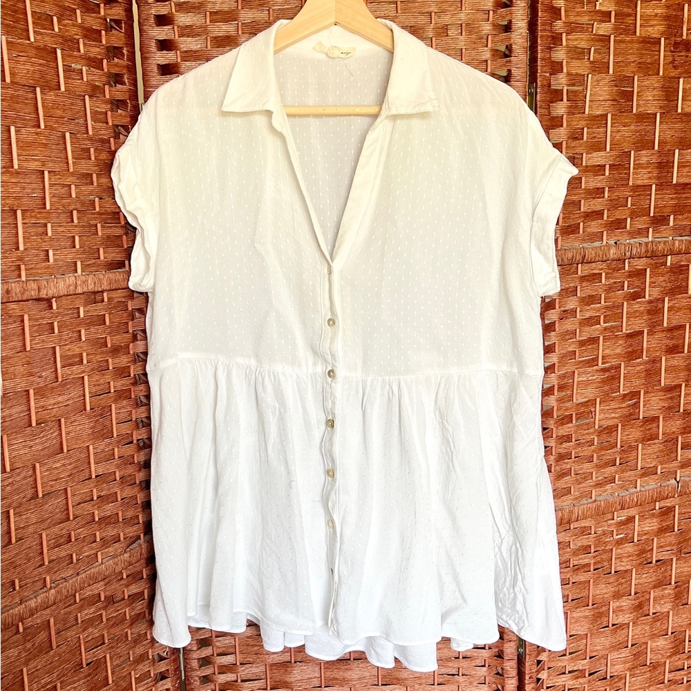 White Short Sleeve Blouse